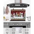 thumbnail image 4 of Large Induction Cooktop Protector Mat Christmas Snowman Stove Top Covers for Electric Stove, Xmas Winter Red Black Plaid Wooden Decorative Stove Burner Cover Mats, Glass Top Stove Cover, 4 of 7