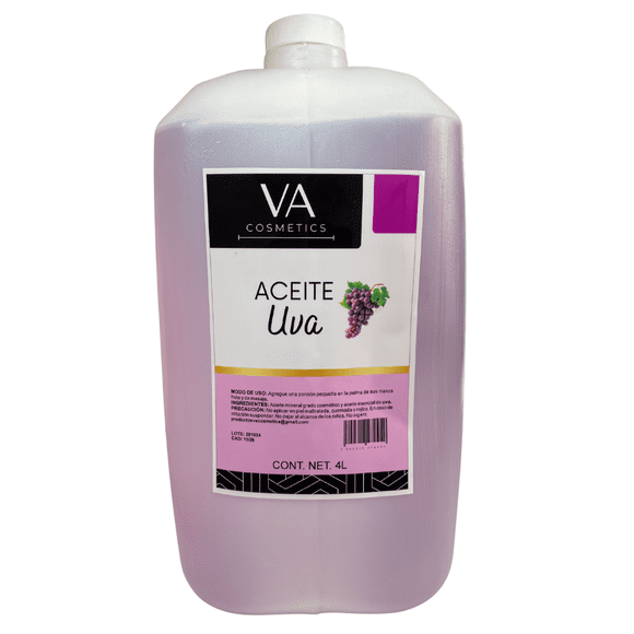 Aceite Masajes Uva Corporal Spa Profesional 4 Litros VA