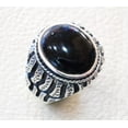 thumbnail image 4 of Black Onyx Mans Ring, Natural Black Onyx, December Birthstone, Silver Jewelry, 925 Silver Ring, Birthday Gift, Heavy Mens Ring, Arabic Design, Ottoman Style Ring, Christmas, Turkey Mens Signet Ring, 4 of 5