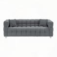 thumbnail image 5 of Grey Teddy Fleece 80-inch Sofa for Living Room with Hardware Foot Support and 2 Throw Pillows, 5 of 11