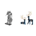 thumbnail image 1 of Figura de caballero y reno de arte nórdico, escultura abstracta de resina, adorno para escritorio, armario, oficina, mesa, centro de mesa, entrada, sa, 1 of 8