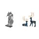 thumbnail image 1 of Figura de caballero y reno de arte nórdico, escultura abstracta de resina, adorno para escritorio, armario, oficina, mesa, centro de mesa, entrada, sa, 1 of 8