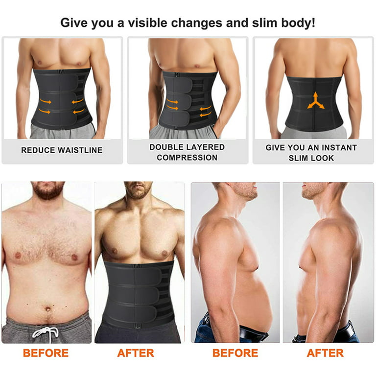 Mens Waist Trainer Trimmer for Weight Loss Tummy Control Compression  Shapewear Sweat Belt Sauna Body Shaper