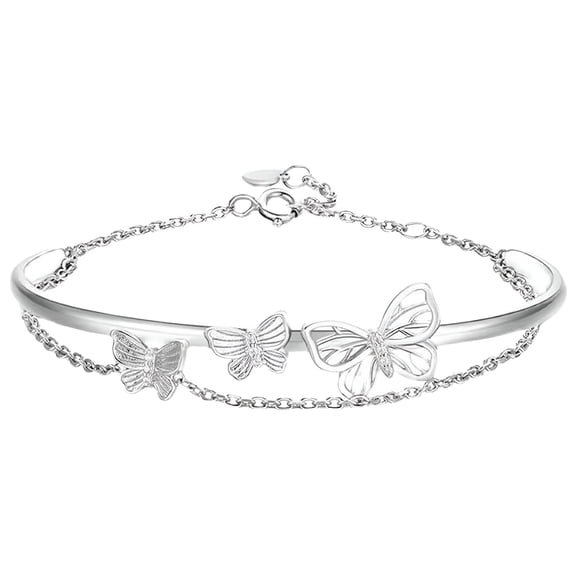 DESIGNICE Openwork Butterfly Charm Bracelet for Women Silver Color Tassel Chain Fine Jewelry Gift Bracelets