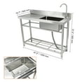 thumbnail image 5 of VEVOR Commercial Utility & Prep Sink Single Bowl w/Workbench 47.2x19.7x37.4 in, 5 of 6