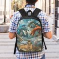 thumbnail image 5 of Uemuo Red Blue Dragon Battle Epic Printed Durable 17-inch Student Backpack - Lightweight, Waterproof, Adjustable Straps, Ideal for School, Work, Travel, 5 of 5