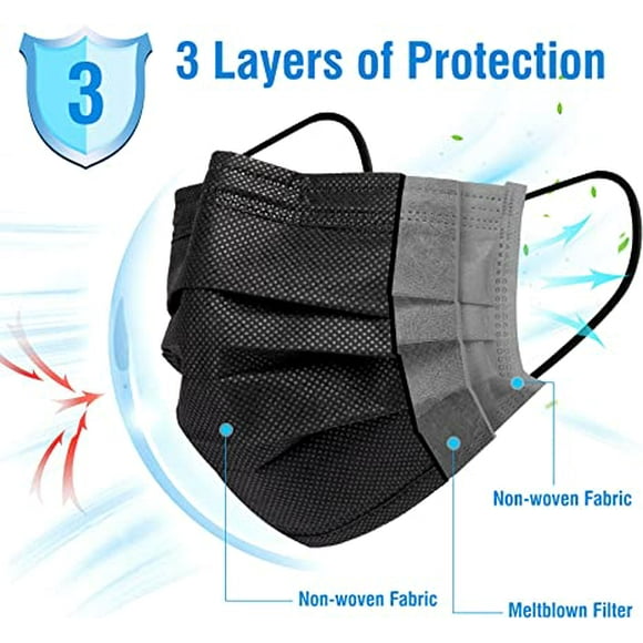 nipocaio Black Disposable Face Masks
