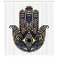 thumbnail image 1 of Ambesonne Hamsa Shower Curtain, Bohemian Vintage Eye Hand, 69"Wx70"L, Royal Blue Caramel Black, 1 of 2