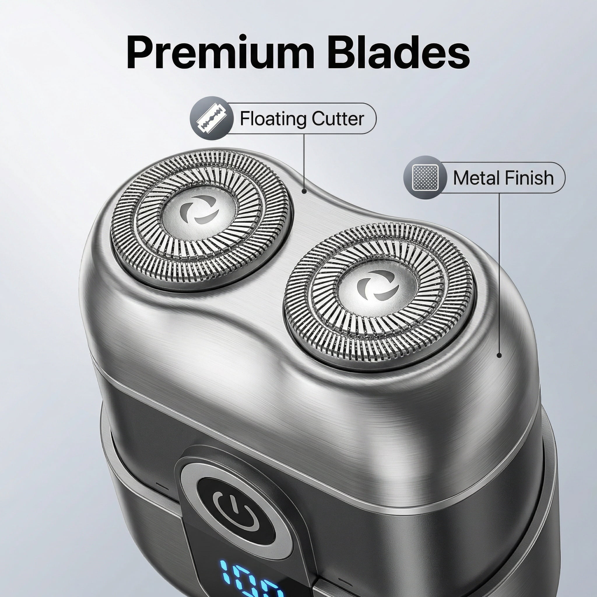 CYYI Electric Shaver for Men, Rechargeable Face and Beard Trimmer, Magnetic Cover and Waterproof, Compact Portable for Home, Travel and Car