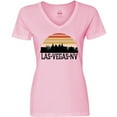 thumbnail image 3 of Inktastic Las Vegas Nevada Skyline Retro Women's V-Neck T-Shirt, 3 of 5
