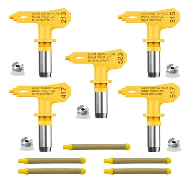 Symkmb 5 Pieces Reversible Airless Paint Sprayer Nozzle Tips and 5 Pieces Airless Spray Filter