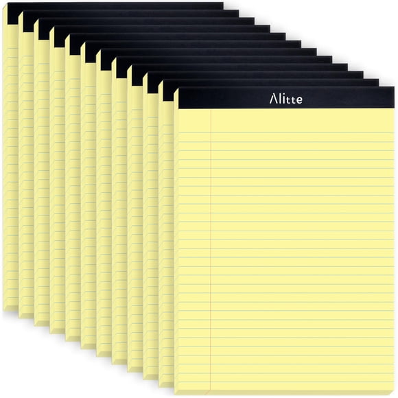 Bloc de notas legales Alitte, amarillo, 21,6 x 27,9 cm, 50 hojas, paquete de 12