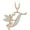 Rose, variant on 14K White Gold Finish Round Cut White Diamond 925 Sterling Silver Diamond Cute Elf Angele With T Initial Letter Pendant Necklace for Women