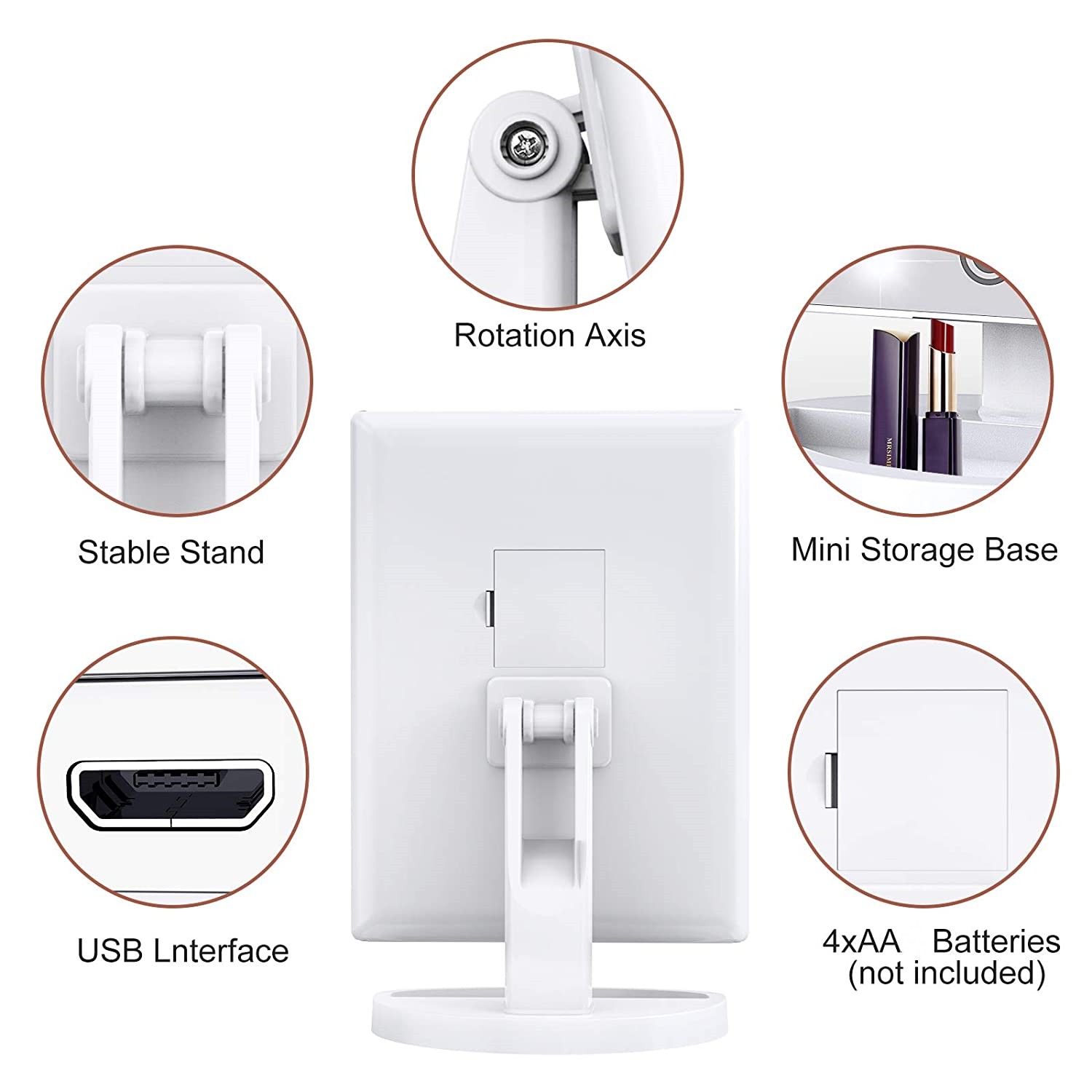 BN-LINK Trifold LED Lighted Makeup Mirror with 10X Mirror photo 7