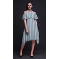 thumbnail image 4 of Bimba Tunique à Épaules Dénudées Imprimée Teinture sur Nœuds Bleue pour Femmes Robe de Soirée Col Rond - Petite, 4 of 6