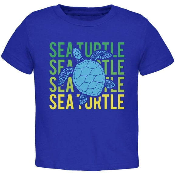 Sea Turtle Stacked Repeat Toddler T Shirt Royal 2T