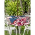 thumbnail image 2 of Outdoor Tablecloth with Umbrella Hole and Zipper, Valentine's Day Round Table Cloth 60 Inch Waterproof Tablecloth, Gnomes Love Roses Romantic Pink Plaid Picnic Table Cover for Patio Camping, 2 of 7