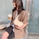 thumbnail image 5 of Moda mujer color puro bajo el brazo Hobos bolsas bolso de mano con asa superior (beige), 5 of 5
