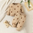 thumbnail image 2 of Odeerbi 6M-2Y Toddler Boys Girls Cotton Outfits Bear Print Long Sleeve Sweatshirt Jogger Pants Two-piece Set Casual Loungewear Toddler Boys Girls Clothes, 2 of 8
