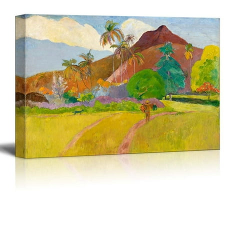 Famous Art Reproductions - wall26 - Tahitian Landscape by Paul Gauguin - Canvas Print Wall Art Famous Painting Reproduction - 12