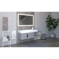 thumbnail image 6 of Amazon 48" Gray Wood Floating Vanity with White Top and Black Trim, 6 of 8