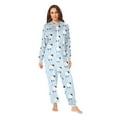 thumbnail image 2 of FORMRS Onesies Pajama for Adults Unisex Hoodie Winter Jumpsuit One Piece Sleepwear, Sizes S-2XL, Blue Sheep Pattern, 2 of 7