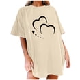 thumbnail image 1 of Blouses à Manches Courtes pour Femmes Mode Femme Uni Col Rond Imprimé T-Shirt à Manches Courtes Impression Blouse Ample Hauts Femmes Hauts à Manches Courtes Hauts à Manches Courtes pour Femmes, 1 of 5