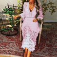 thumbnail image 3 of New Elegant And High End Long Sleeve Elegant Wedding Guests Dresses Casual Lace Dresses Women Casual Dress Ruffle Maxi Dress Active Dress Short Sleeve Solid Tie Dress Casual Dresses for Women Summer, 3 of 6