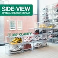 thumbnail image 3 of Ollie Ultra Clear Acrylic Shoe Box - Stackable Clear Plastic Shoe Organizer, Shoe Display Case, Closet Shoe Storage, Shoe Boxes Clear Plastic Stackable, Transparent Shoe Case (Pack of 8), 3 of 6