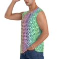 thumbnail image 2 of JUNZAN Rainbow Peacock Feathers Men's Sleeveless T Shirts,Sleeveless Muscle Shirts,Sizes S-3XL, 2 of 5