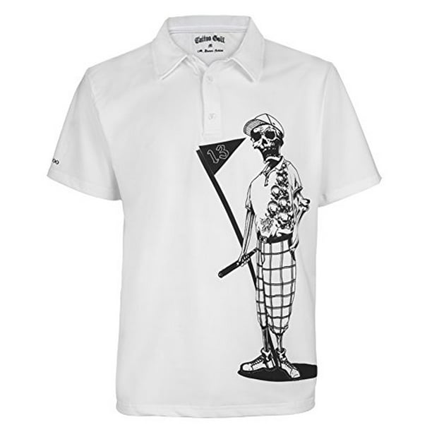 Tattoo Golf Men's Mr. Bones Performance Polo 2XL White - Walmart.com ...