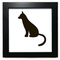 thumbnail image 1 of Black Cat animal lindo retrato Mesa de pared con marco cuadrado negro, 1 of 4