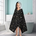 thumbnail image 6 of Black Gold Zodiac Sun Moon Pattern Hooded Bath Towel，60"x35" for Ages 3 To 12 Kids, Quick Dry Lightweight Soft Microfiber Hood Beach Towel Cover Up for Kids, 6 of 7