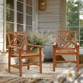 thumbnail image 6 of LuxenHome Carmel Set of 2 Solid Wood Outdoor Dining Chair, 6 of 6