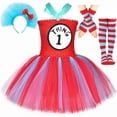 thumbnail image 2 of Disfraces de Cosa 1 y Cosa 2 para niños, tutú azul y rojo del Dr. Seuss, ropa de vestir para niñas pequeñas, fiesta de cumpleaños de Halloween, vestido de princesa, 2 of 5
