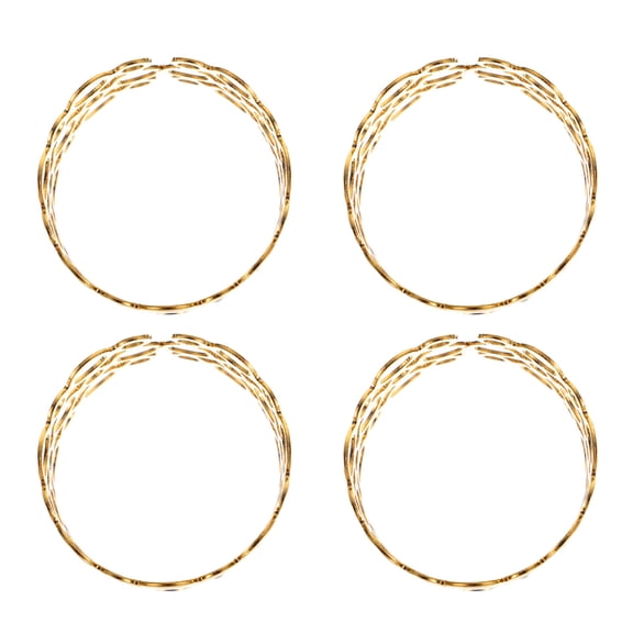 Soimiss Dinner Napkin Rings Gold Plated Iron 4Pcs