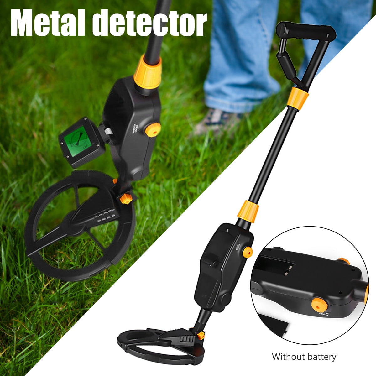 Threns Metal Detector for Kids High Accuracy Adjustable Metal Detector with LCD Display Waterproof Search Coil