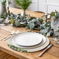 thumbnail image 2 of Spring Eucalyptus Leaves Round 15 Inch Placemats Set of 6, Farmhouse Botanical Burlap Paid HeatResistant Non Slip Place Mats for Dining Table, Wipeable Braided Kitchen Table Mats for Housewarming, 2 of 9