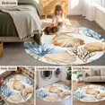 thumbnail image 5 of Round Rugs 3Ft, Brown Blue Beach Coastal Round Area Rug Washable Indoor Throw Carpet, Nautical Summer Starfish Coral Small Non Slip Circle Rug for Bedroom Living Room Home Decor Aesthetic, 5 of 8