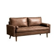 thumbnail image 2 of Ovios 69 Inch Sectional Sofa Couch Mid Century Modern Faux Leather Loveseat Sofa 3-Seater Small Couch for Living Room Office Apartment,Dark Brown, 2 of 6