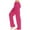 Hot Pink(New), variant on Women's Elastic Waistband Solid Color Trousers Casual Cuffed Hem Sport Long Pants with Multiple Pockets