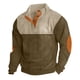 thumbnail image 1 of Blusa y camisa de manga larga con cuello alto para hombre, estilo casual, con retazos, de algodón., 1 of 5
