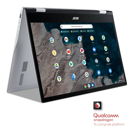 Acer Spin 513 Qualcomm 4GB/64GB Chromebook, 13.3" Full HD IPS Multi-Touch Corning Gorilla Glass Display, Qualcomm® Snapdragon™ 7c Compute Platform, 4GB LPDDR4X, 64GB eMMC, CP513-1H-S60F