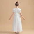 thumbnail image 5 of CPNG Girls' Soft Floor-Length Chiffon Dress – Ruffled Flutter Sleeves, Pleated Bodice & Cinched Waist for Flower Girl, Wedding Guest & Formal Special Occasions, 5 of 9