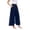 Navy #058, variant on Women's Chiffon Dress Beach Wide Leg Palazzo Pants Summer Elastic Waist Trouser with Pockets Red M