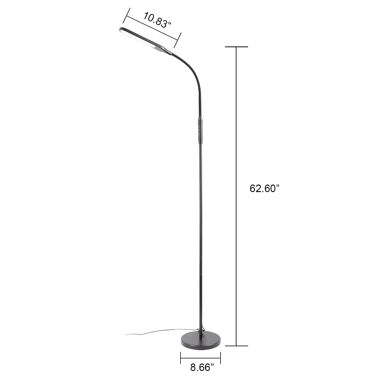 Mainstays 71" Modern Matte Black LED Floor Lamp with 4 Brightness & 4 Cct Settings, Teen & Twen & Adult