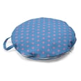 thumbnail image 1 of Pink Polka Dots Round Floor Cushion with Handle, Repetitive Circles in Pastel Tone Simplistic Ornate Hipster Pattern, Pillow for Living Room & Dorms, 18" Round, Pink and Sky Blue, by Ambesonne, 1 of 4