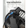 thumbnail image 5 of Portable Clip On Fan, USB Rechargeable  Fan with LED Display, 3 Speed 360° Rotate for Travel Camping  Gym, 5 of 6