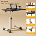 thumbnail image 2 of EDTara Mobile Foldable Side Table, Height Adjustable Overbed Desk with Wheels for Computer or Laptop Use, 2 of 8