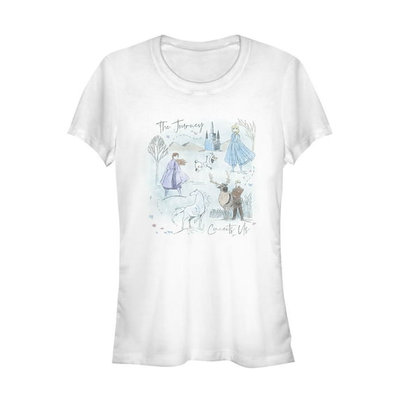 Junior's Frozen 2 Journey Watercolor  Graphic Tee White 2X Large